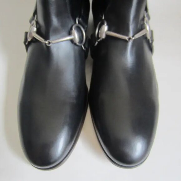NEW DEADSTOCK with BOX Gucci Black Leather Horsebit Boots